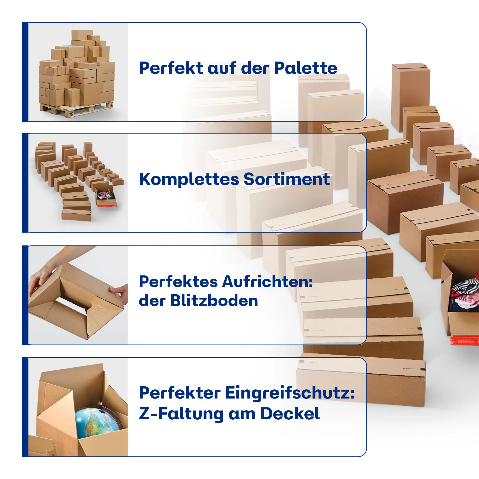 Blitzbodenkarton aus Wellpappe 294x194x137 mm