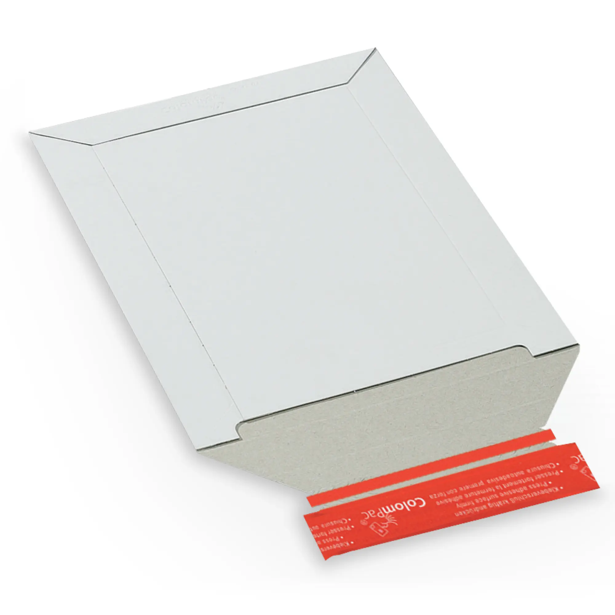 Versandtasche aus Vollpappe weiß 210x265x-30 mm