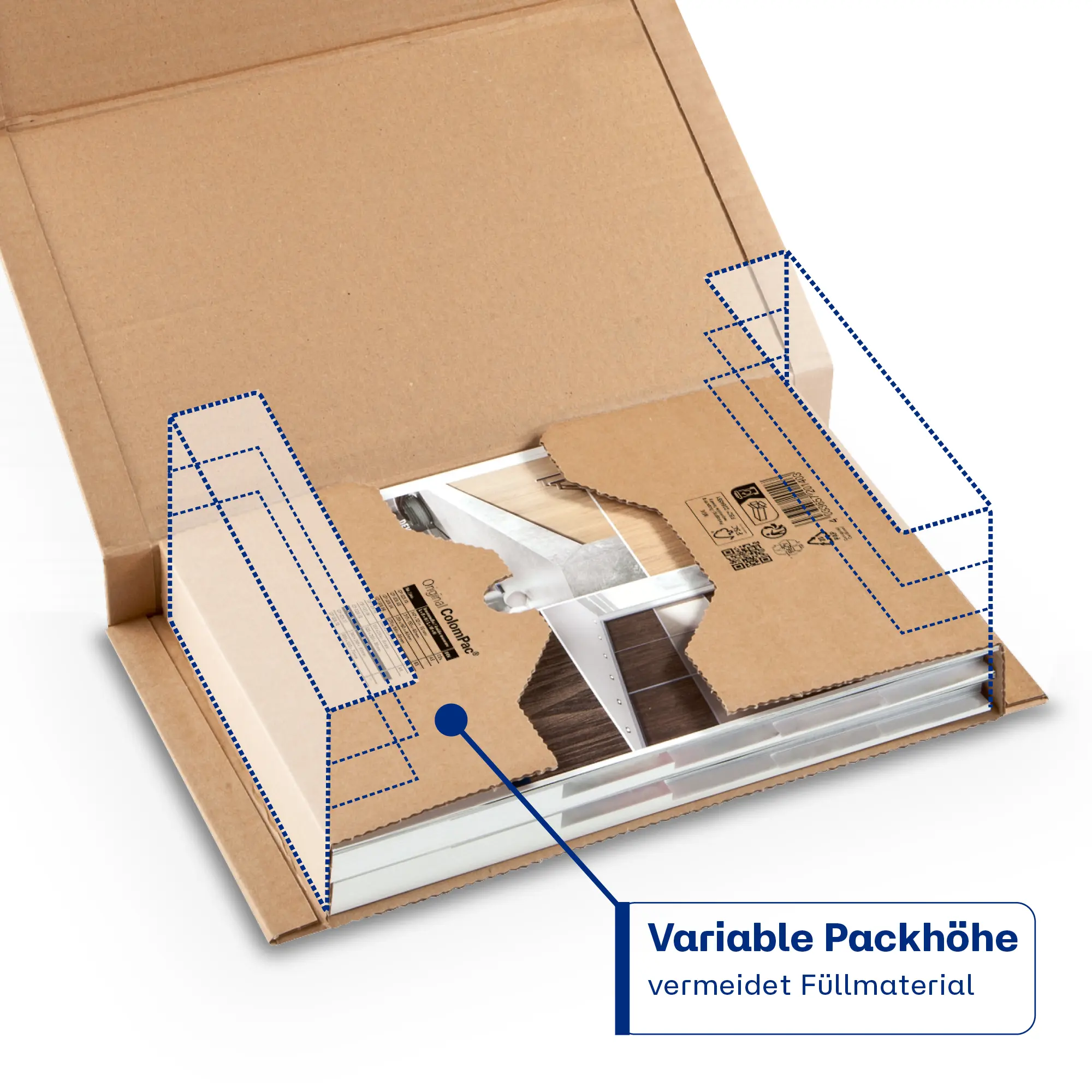 Wickelverpackung aus Wellpappe 330x270x-80 mm