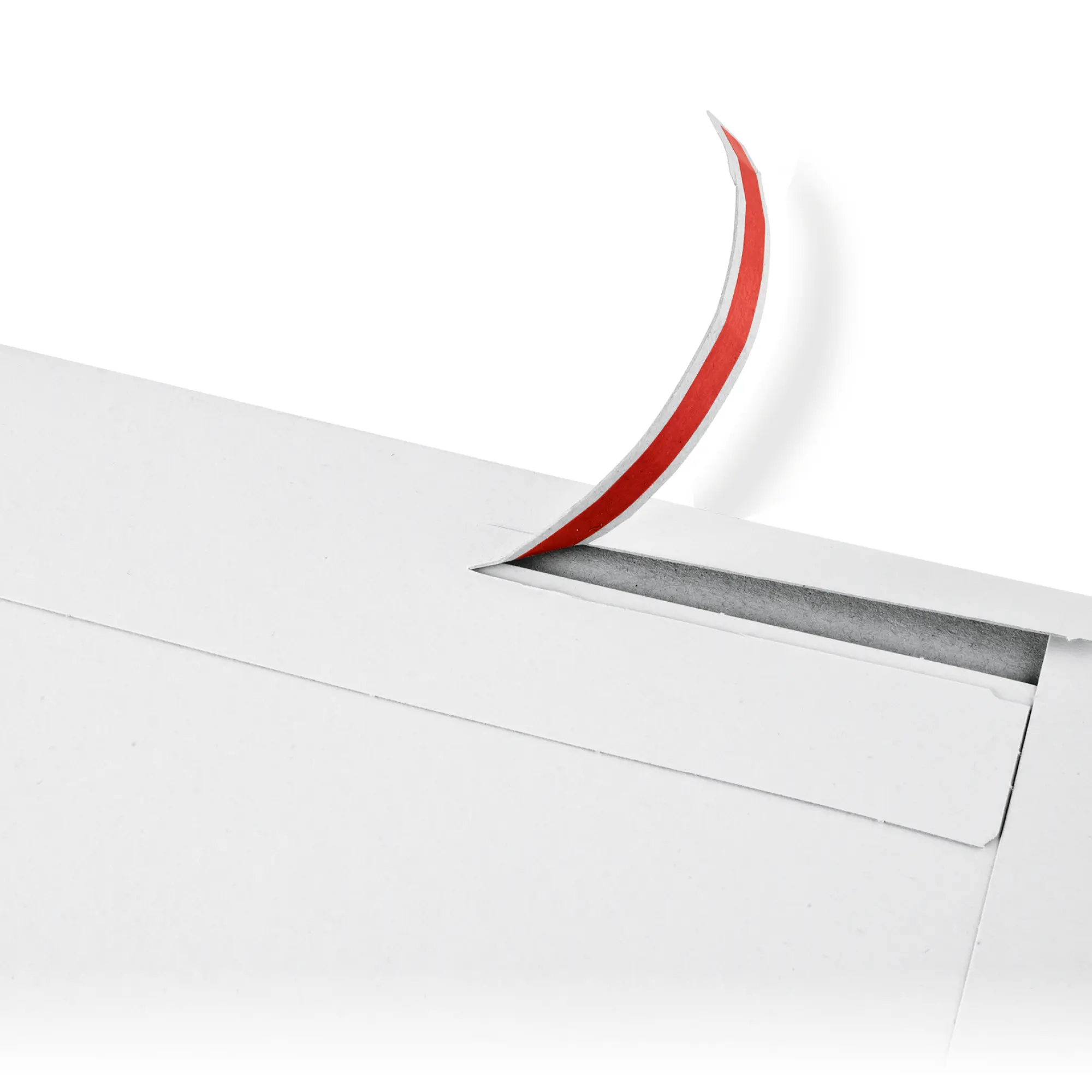 Versandtasche aus Vollpappe weiß 245x345x-30 mm