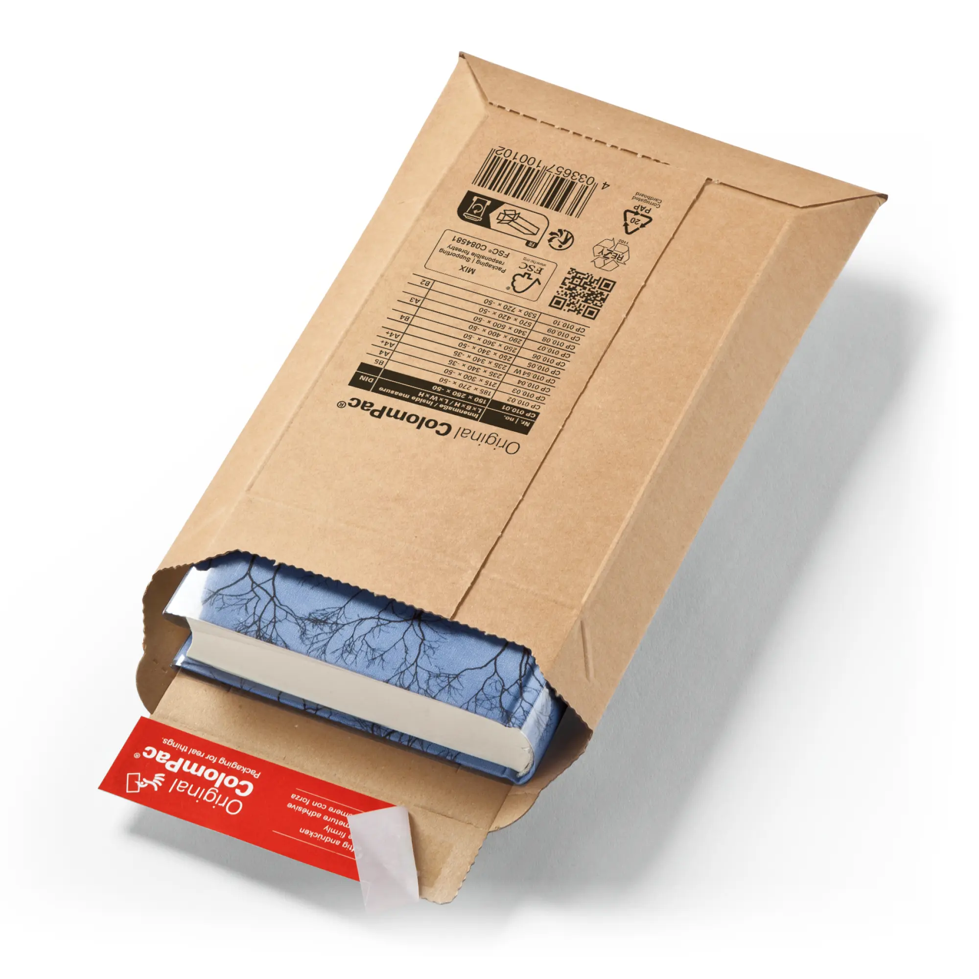 Versandtasche aus Wellpappe 150x250x-50 mm