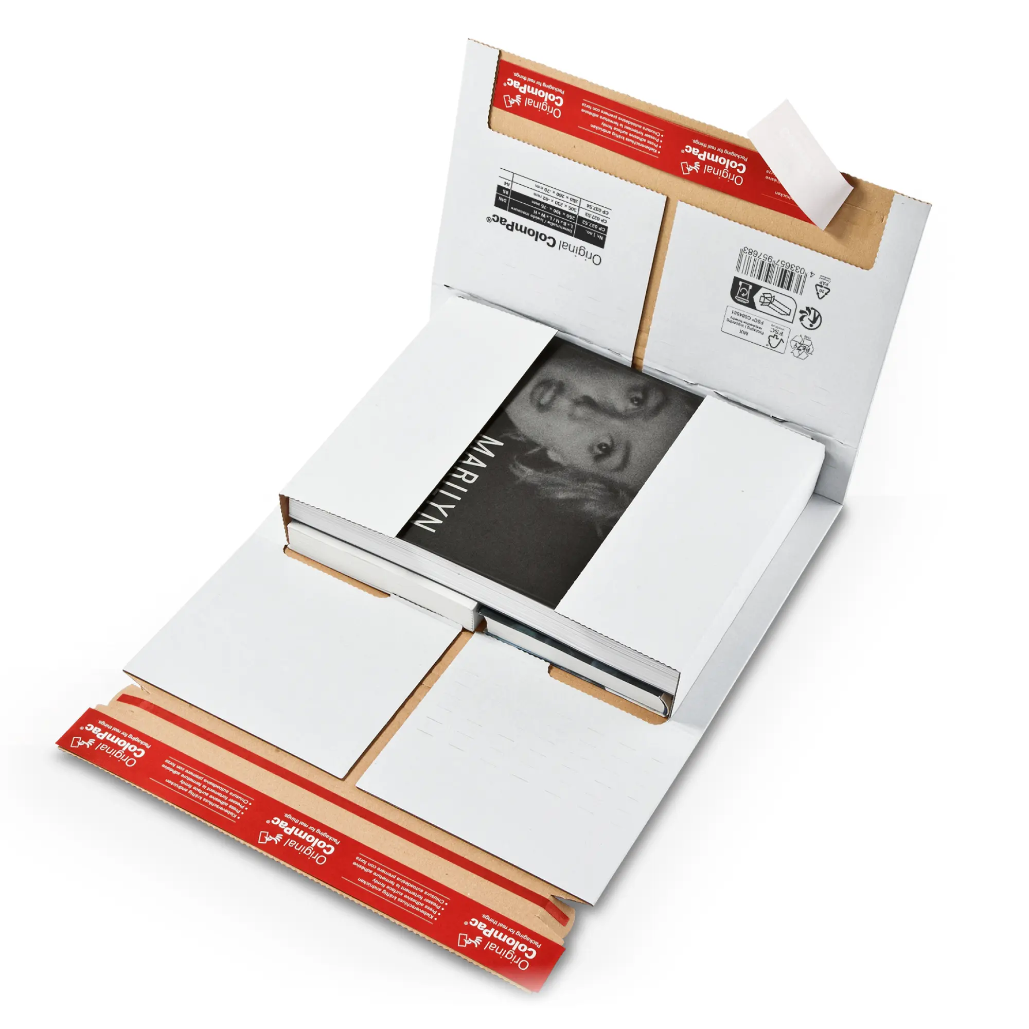 Buchverpackung weiß 250x190x-75 mm