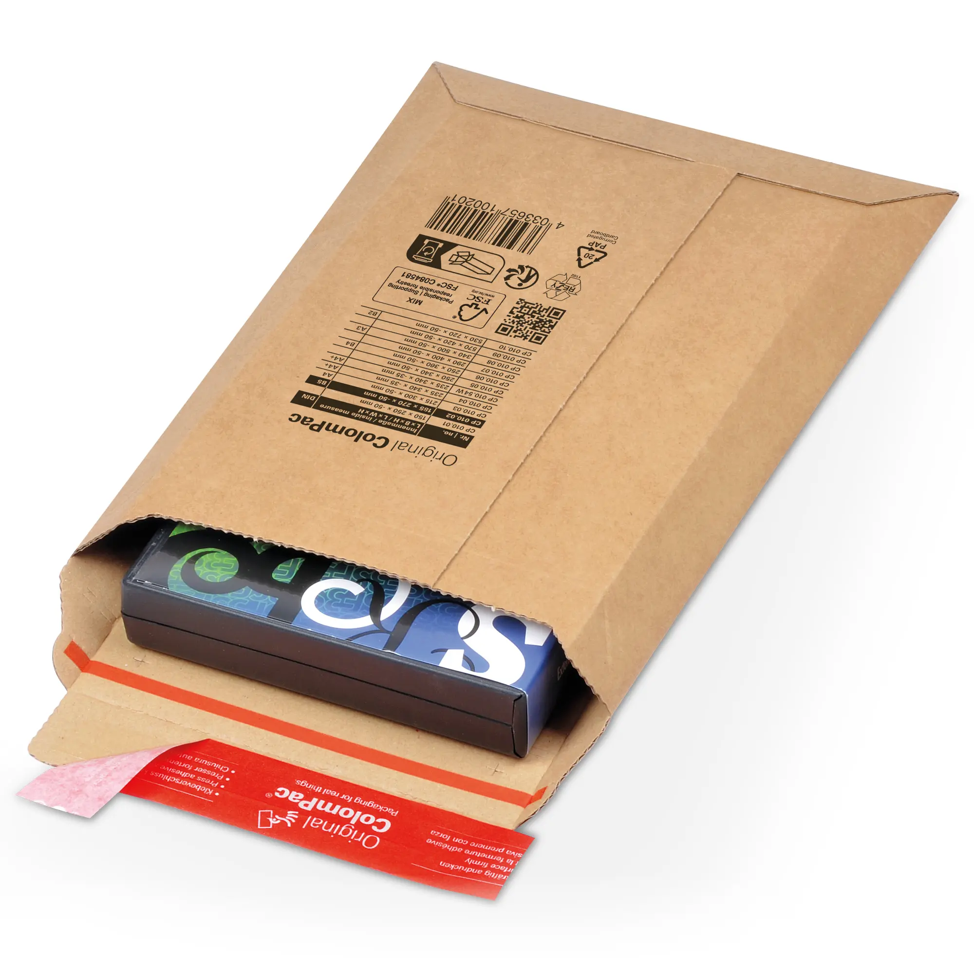 Versandtasche aus Wellpappe 185x270x-50 mm