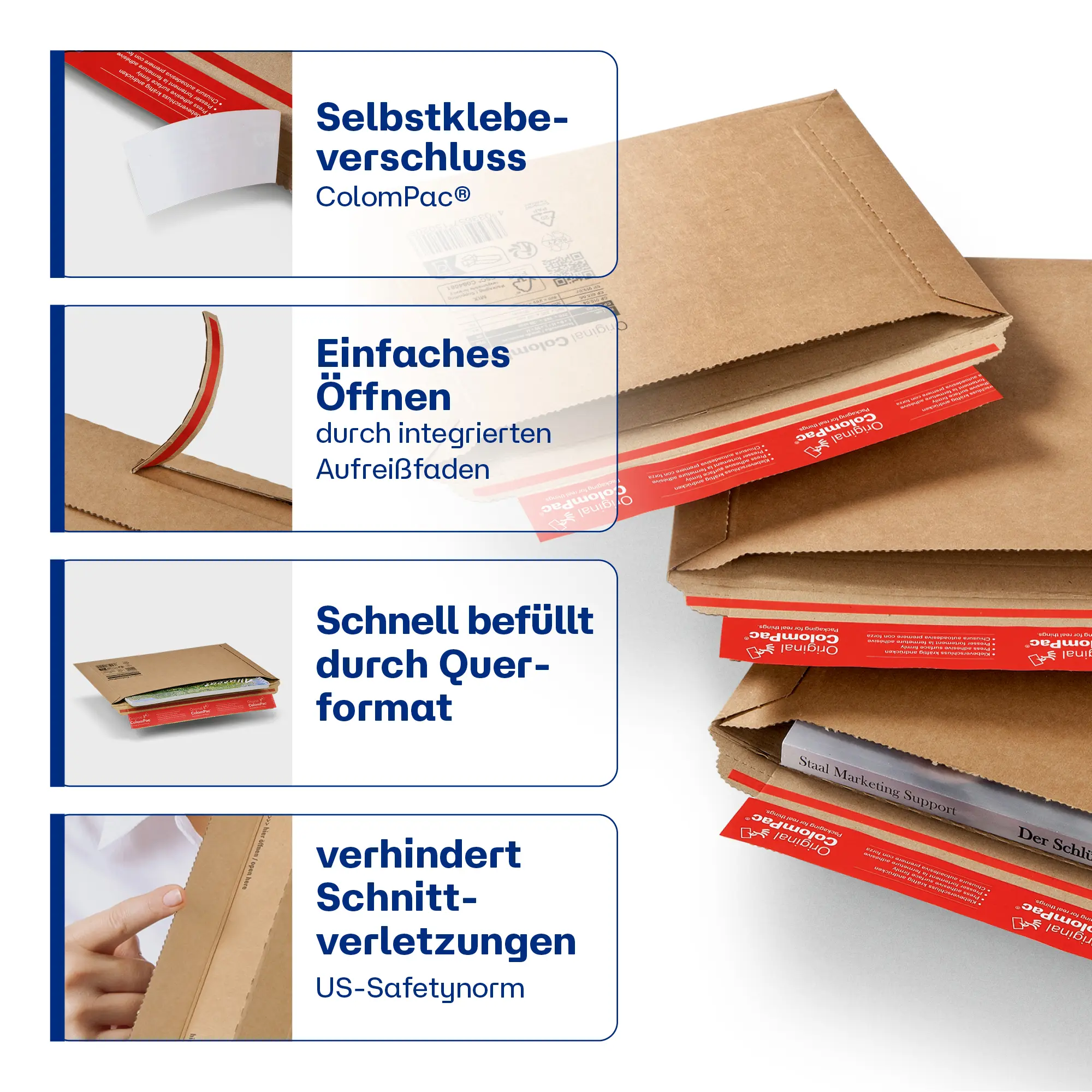 Versandtasche aus Wellpappe 400x285x-30 mm