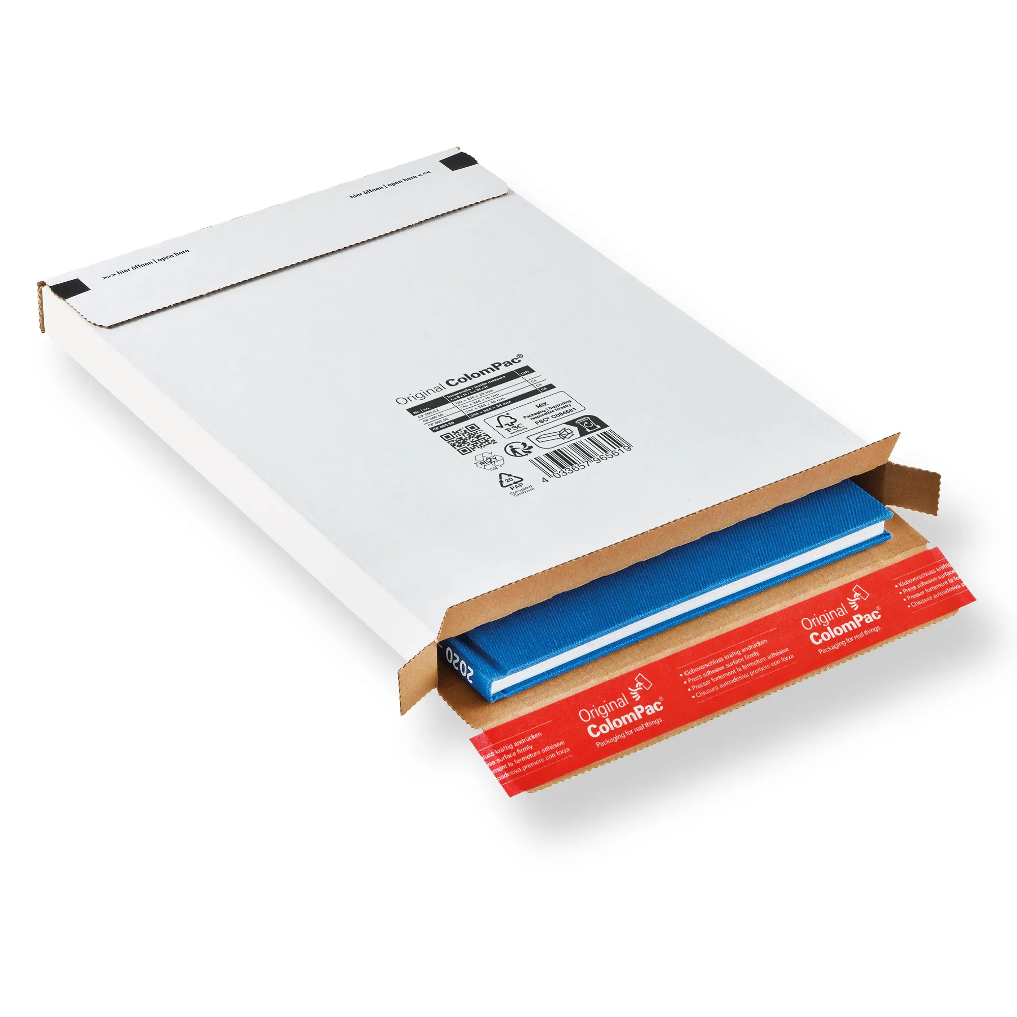 Versandtasche aus Wellpappe 244x344x28 mm