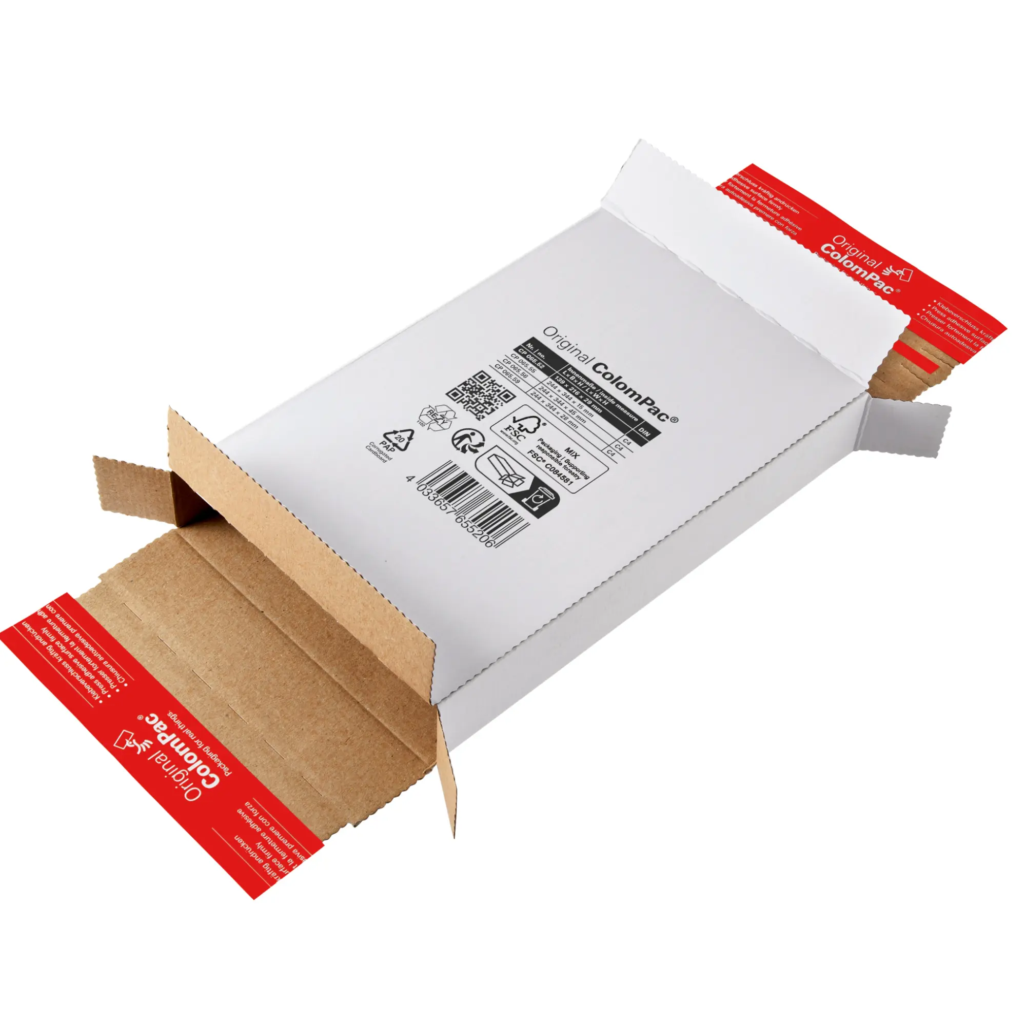 Versandtasche aus Wellpappe 244x344x45 mm