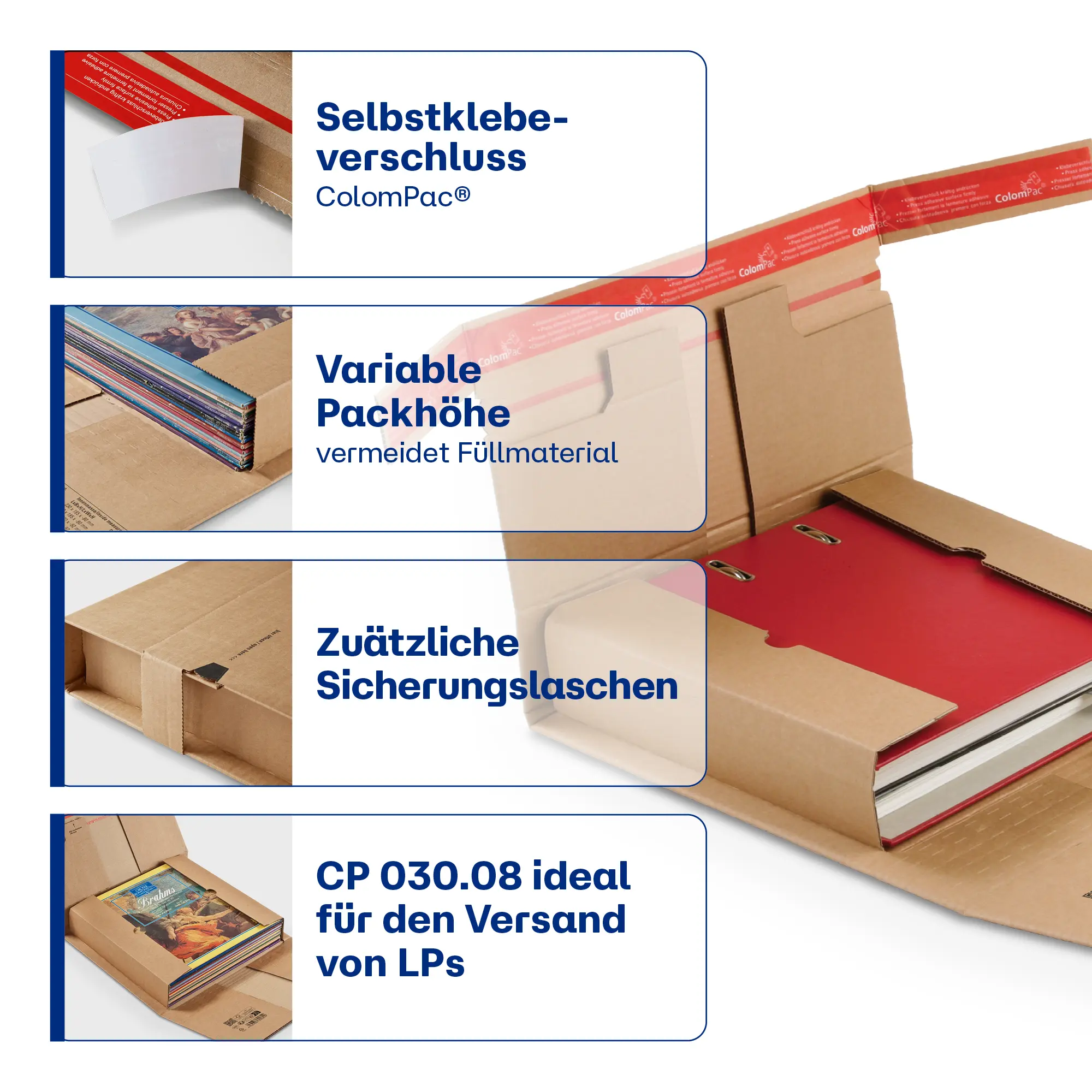 Buchverpackung aus Wellpappe 322x292x35-80 mm