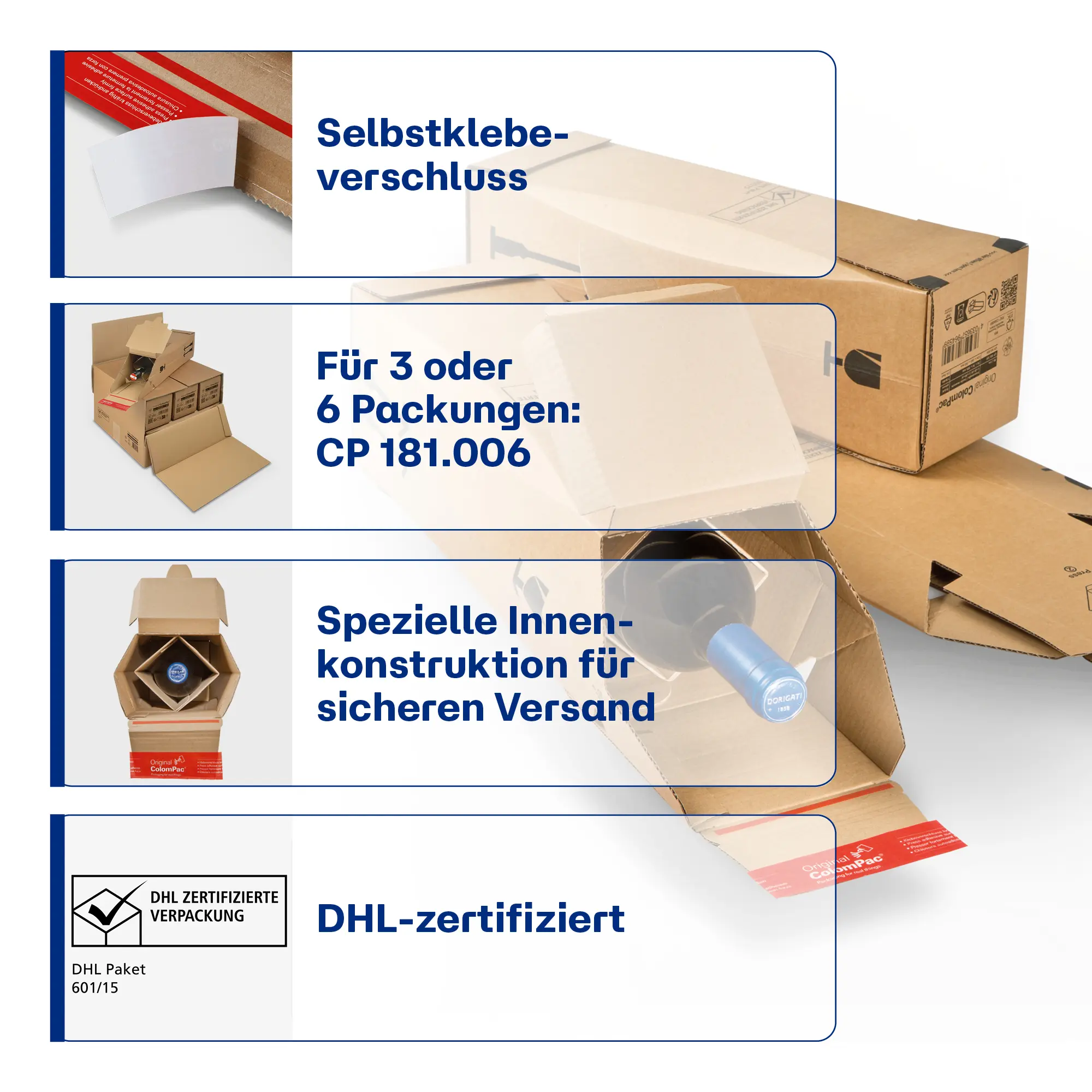 Flaschen-Karton 305x74x74 mm